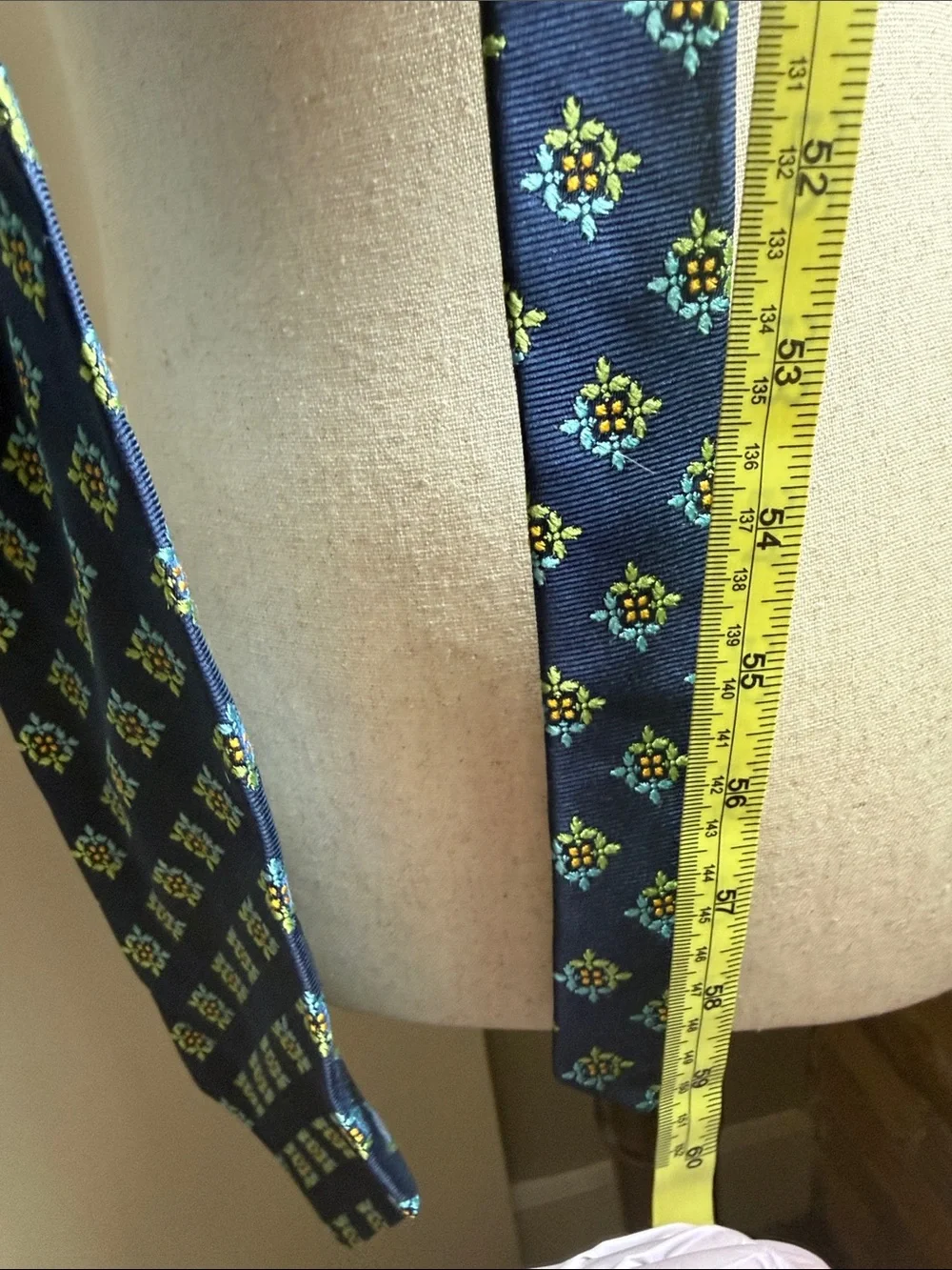 Robert Talbott Navy Tie with Light Blue and Lime Medallions